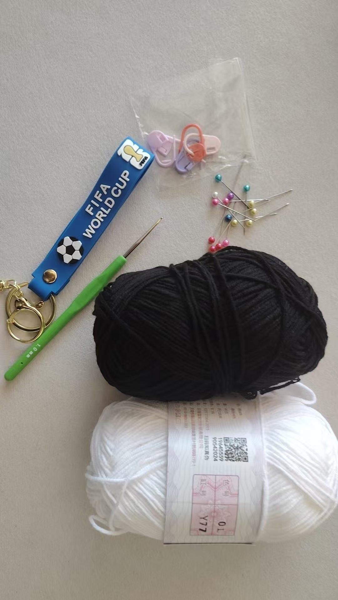 Crochet Soccer Ball Keychain DIY Kit