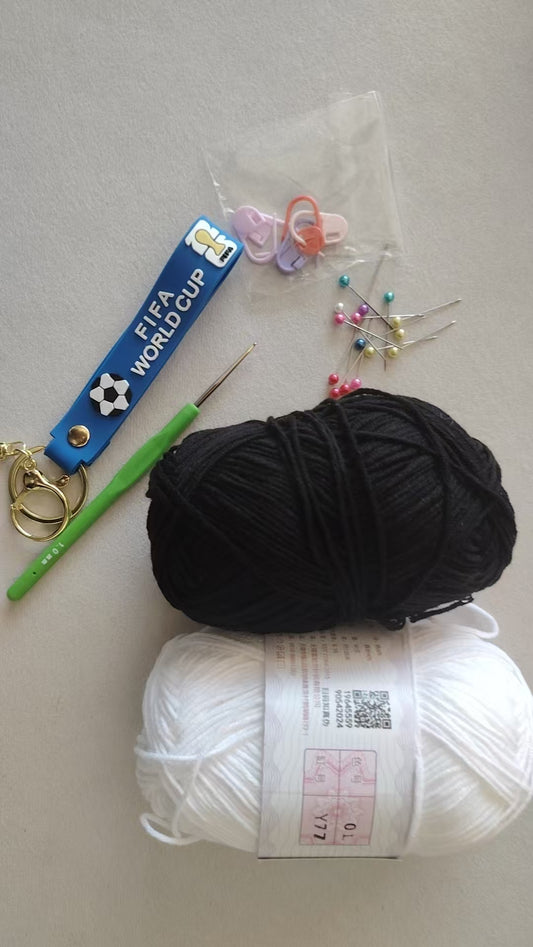 Crochet Soccer Ball Keychain DIY Kit