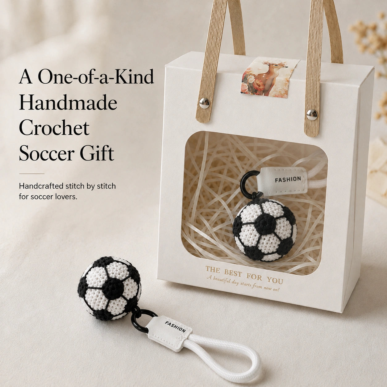 Handmade Crochet Soccer Ball Keychain – Soccer Fan Gift